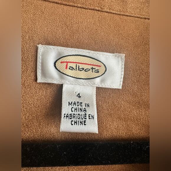 Vintage Talbots Faux Suede Shirt Dress Brown Snap Front Midi Western  Size 4 - Picture 3 of 6